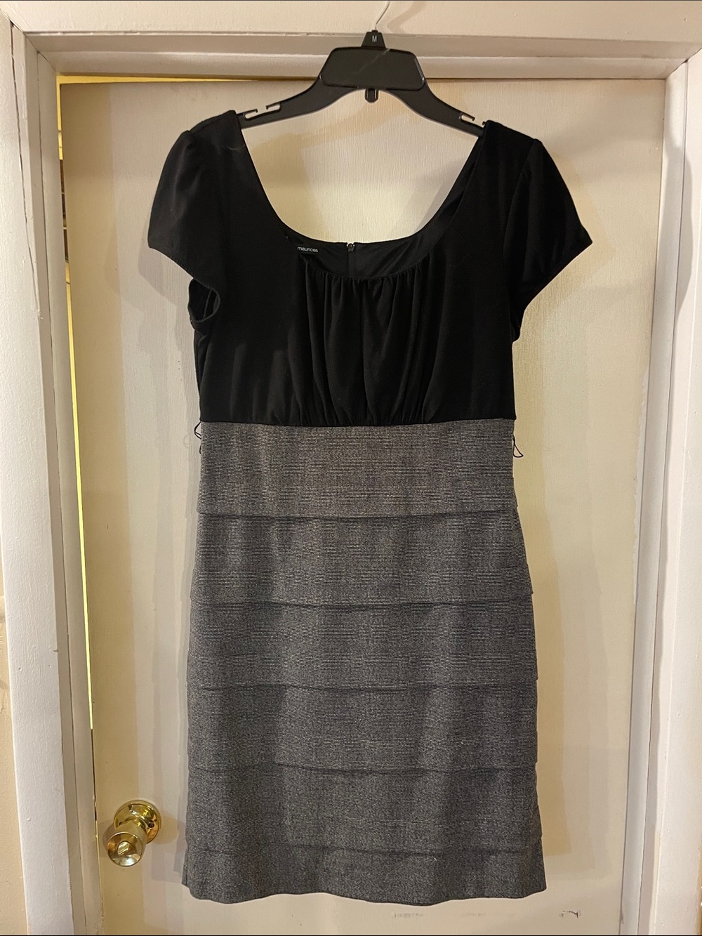 Black and Gray Two-Tone Scoop Neck Dress